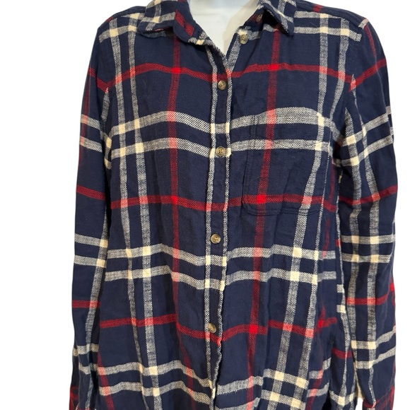 American Eagle Outfitters Tops - American Eagle Outfitters Navy and Red Plaid Jacket